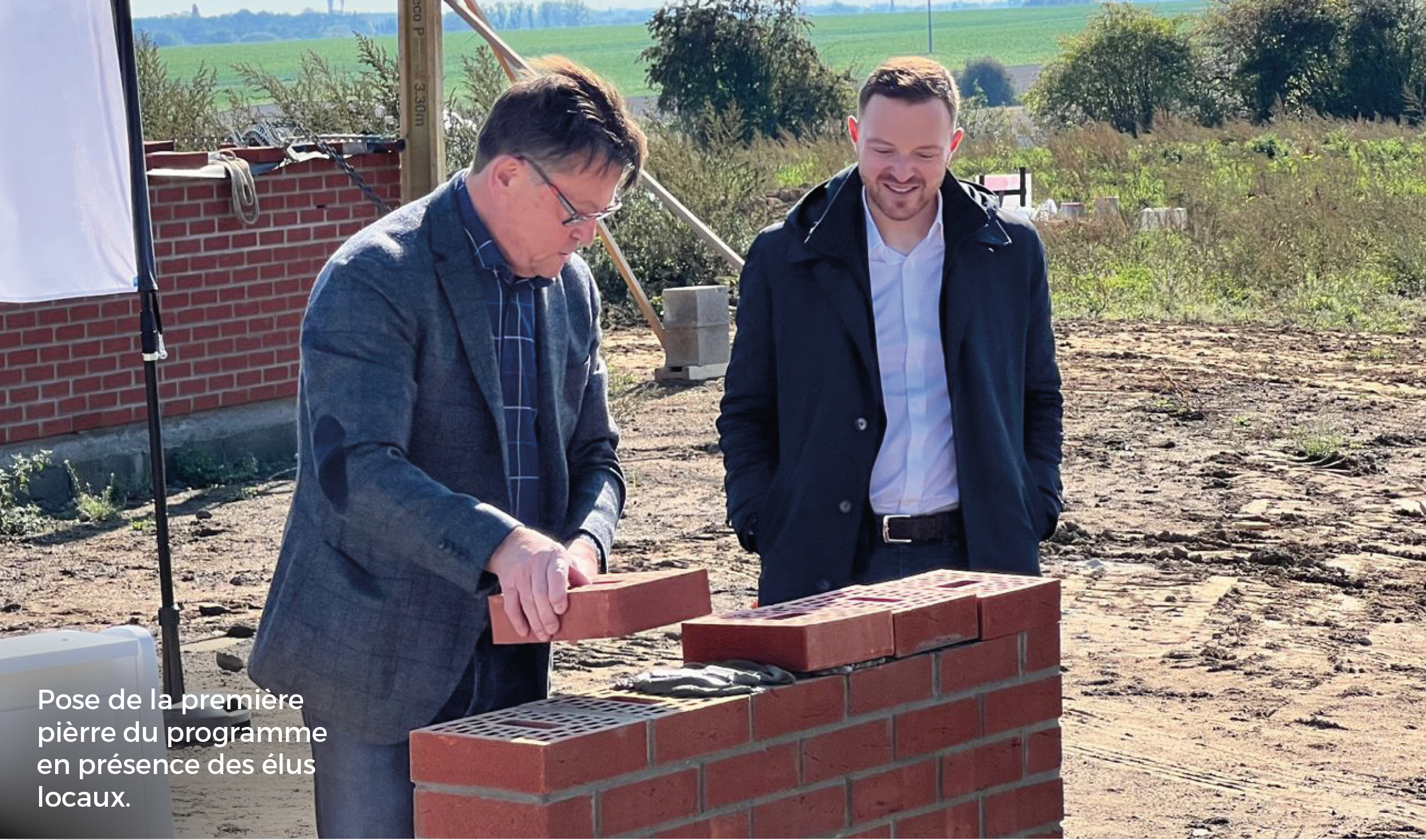 Les Lotisseurs du Nord et Clesence : Pose de la première pierre à Noyelles-sur-Selle